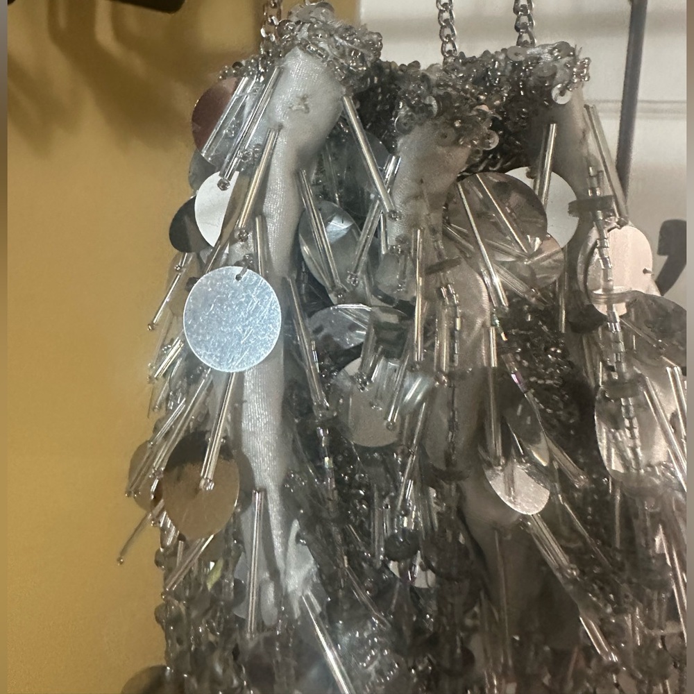ASOS Tassel Sequin Bucket Grab Bag - Silver - Picture 5 of 6